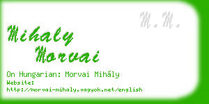 mihaly morvai business card
